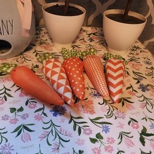 Festive Orange Fabric Carrot Decorations